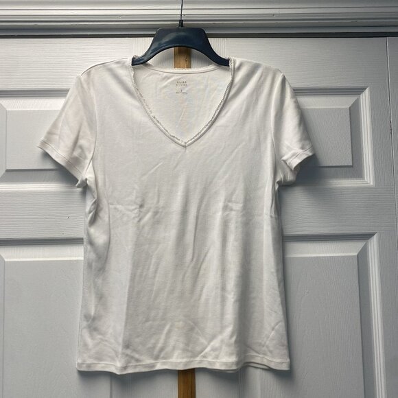 NWOT - Valerie Stevens V-Neck Top -Sz L - Picture 1 of 3